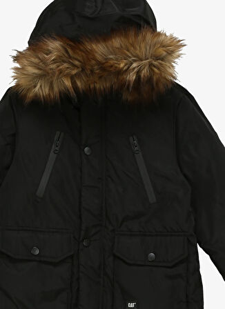 Siyah Erkek Çocuk Kapüşon Yaka Standart Fit Mont C3WB-MNT-02