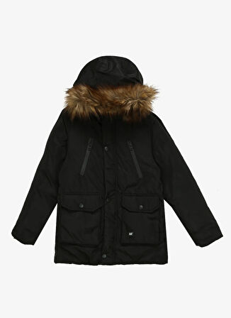 Siyah Erkek Çocuk Kapüşon Yaka Standart Fit Mont C3WB-MNT-02