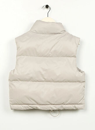 Ekru Kız Çocuk Dik Yaka Standart Fit Kapitone Yelek C3WG-YLK01