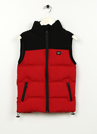 Caterpillar Siyah Erkek Çocuk Dik Yaka Kolsuz Düz Şişme Yelek C3WB-YLK01