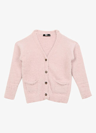 Pembe Kız Çocuk Basic Düz Örgü Hırka C3WG-HRK01