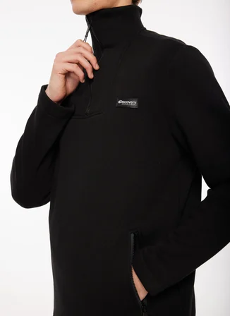 Discovery Expedition Siyah Erkek Bato Yaka Sweatshirt D3WM-SWT40