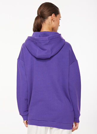 Mor Kadın Kapüşonlu Baskılı Sweatshirt D3WL-SWT25