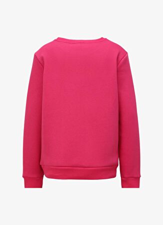 Fuşya Kadın Bisiklet Yaka Baskılı Sweatshirt D3WL-SWT19