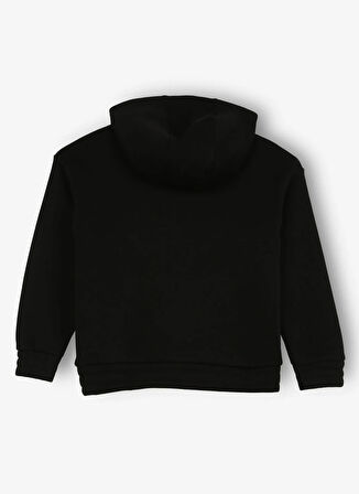 Caterpillar Siyah Kız Çocuk Kapüşon Yaka Relaxed Fit Baskılı Sweatshirt C3WG-SWT02