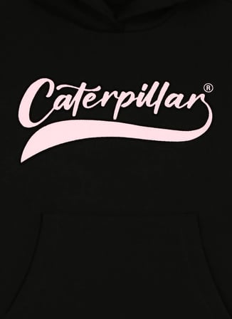 Caterpillar Siyah Kız Çocuk Kapüşonlu Relaxed Baskılı Sweatshirt C3WG-SWT02 