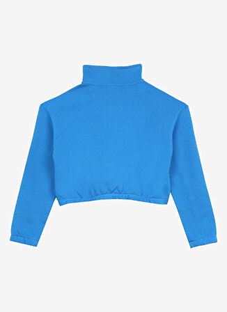 Baskılı Kız Çocuk Saks Sweatshırt D3WG-SWT22