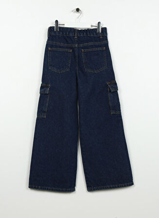 Caterpillar Koyu İndigo Kız Çocuk Boru Paça Düz Kargo Pantolon C3WG-PNT02