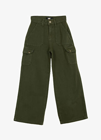 Caterpillar Haki Kız Çocuk Standart Fit Kargo Pantolon C3WG-PNT03