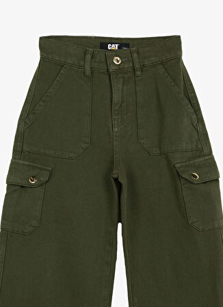 Caterpillar Haki Kız Çocuk Standart Fit Kargo Pantolon C3WG-PNT03