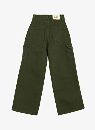 Caterpillar Haki Kız Çocuk Standart Fit Kargo Pantolon C3WG-PNT03