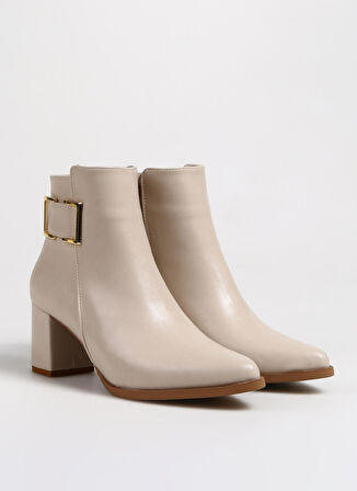 F By Fabrika Bej Kadın Topuklu Bot HAYLE
