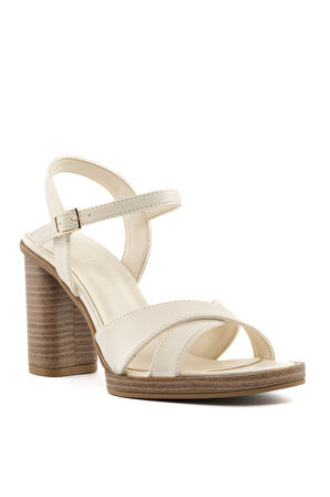 Kadın Topuklu Sandalet - Bej | 36