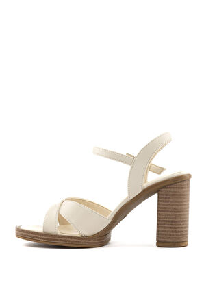 Kadın Topuklu Sandalet - Bej | 39