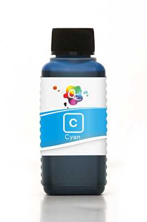 QC Canon Tanklı Yazıcı Uyumlu EKONOMİK Mürekkep 100ml C Cyan Mavi Dye