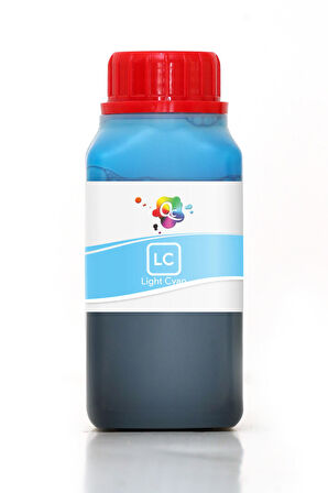 QC Epson SureLab SL D700 Uyumlu Mürekkep 250ml LC Light Cyan Açık Mavi Dye