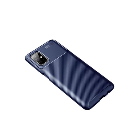 Newface Samsung Galaxy M51 Kılıf Auto Focus Karbon Kapak - Lacivert