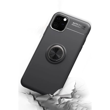 iPhone 11 Pro Max Kılıf Range Yüzüklü Silikon - Siyah-mavi
