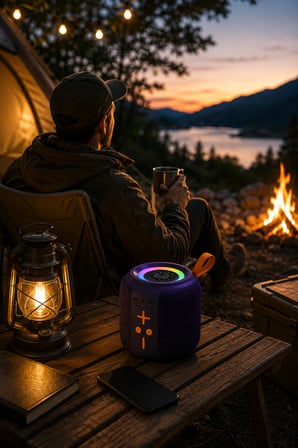 Taşınabilir Bluetooth Hoparlör 6W Güçlü Ses, RGB LED Işık, 1500 mAh Batarya, TF Kart Destekli Kablosuz Mini Hoparlör.