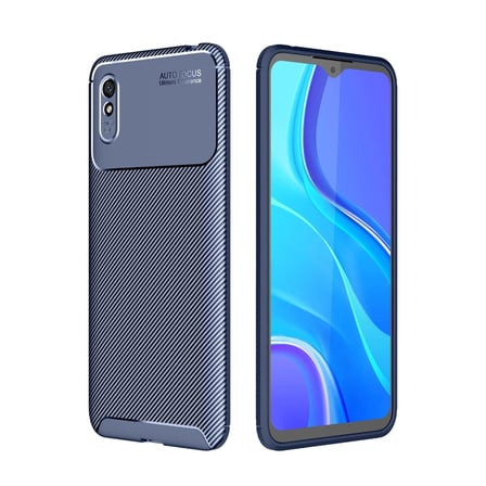 Xiaomi Uyumlu Redmi 9a Kılıf Auto Focus Karbon Kapak - Lacivert