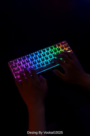 Blue Switch Mini Rgb Oyun Klavyesi Gaming Mekanik 62 Tuşlu 18 Led Usb Type-c Kablosu Beyaz LCD