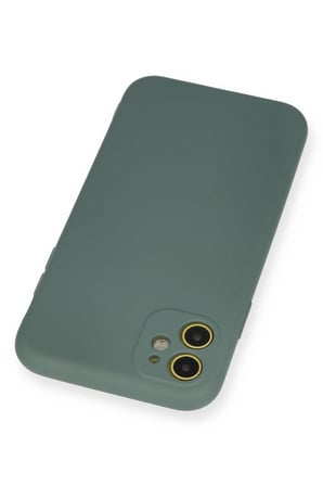 uryport Apple iPhone 11 Kılıf Nano içi Kadife Silikon - Koyu Yeşil