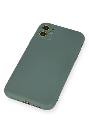 uryport Apple iPhone 11 Kılıf Nano içi Kadife Silikon - Koyu Yeşil