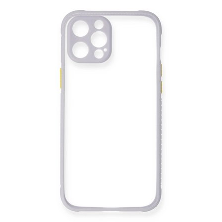iPhone 12 Pro Max Kılıf Miami Şeffaf Silikon - Lila