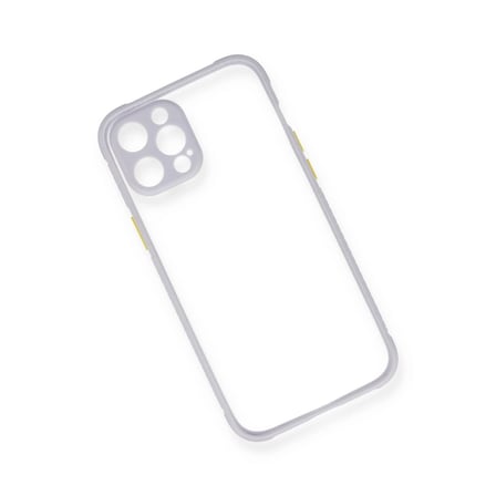 iPhone 12 Pro Max Kılıf Miami Şeffaf Silikon - Lila