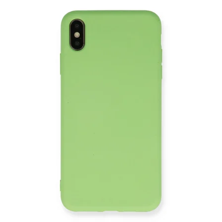 iPhone Xs Max Kılıf Nano İçi Kadife Silikon - Açık Yeşil