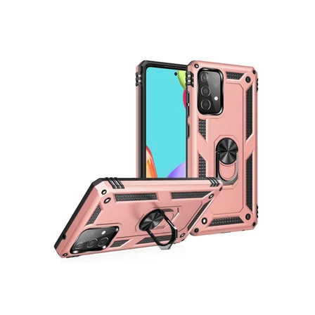 Newface Samsung Galaxy A32 Kılıf Sofya Yüzüklü Silikon Kapak - Rose
