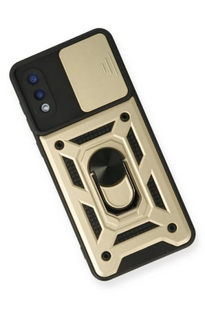 uryport Samsung Galaxy A02 Kılıf Pars Lens Yüzüklü Silikon - Gold