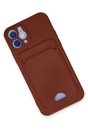 uryport Apple iPhone 12 Kılıf Kelvin Kartvizitli Silikon - Bordo