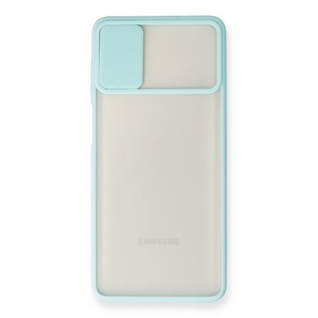 Newface Samsung Galaxy M51 Kılıf Palm Buzlu Kamera Sürgülü Silikon - Turkuaz