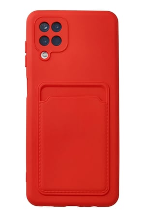 uryport Samsung Galaxy A12 Kılıf Kelvin Kartvizitli Silikon - Kırmızı