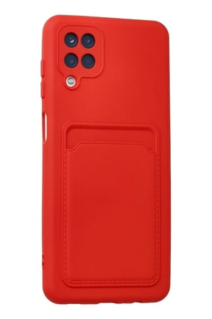 uryport Samsung Galaxy A12 Kılıf Kelvin Kartvizitli Silikon - Kırmızı