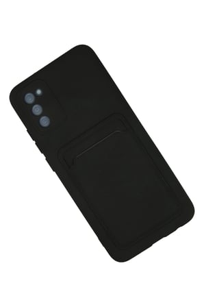 uryport Samsung Galaxy A02S Kılıf Kelvin Kartvizitli Silikon - Siyah