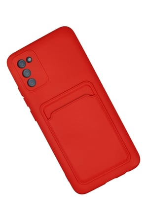 uryport Samsung Galaxy A02S Kılıf Kelvin Kartvizitli Silikon - Kırmızı