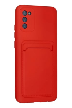 uryport Samsung Galaxy A02S Kılıf Kelvin Kartvizitli Silikon - Kırmızı