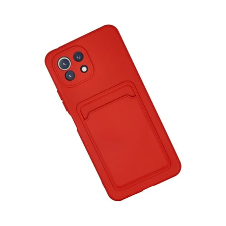 Xiaomi Mi 11 Kılıf Kelvin Kartvizitli Silikon - Kırmızı