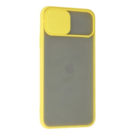 iPhone 11 Pro Max Kılıf Palm Buzlu Kamera Sürgülü Silikon - Sarı