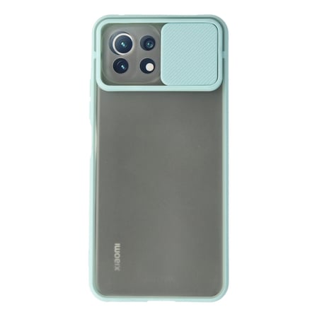 Xiaomi Mi 11 Lite Kılıf Palm Buzlu Kamera Sürgülü Silikon - Turkuaz