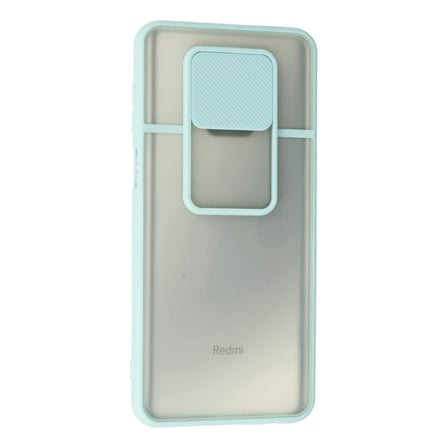 Newface Xiaomi Redmi Note 9 Pro Kılıf Palm Buzlu Kamera Sürgülü Silikon - Turkuaz
