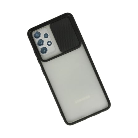 Samsung Galaxy A72 Kılıf Palm Buzlu Kamera Sürgülü Silikon - Siyah