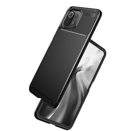 Newface Xiaomi Mİ 11 Lite Kılıf Auto Focus Karbon Kapak - Kahverengi