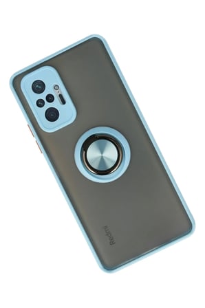uryport Xiaomi Redmi Note 10 Pro Kılıf Montreal Yüzüklü Silikon Kapak - Buz Mavi