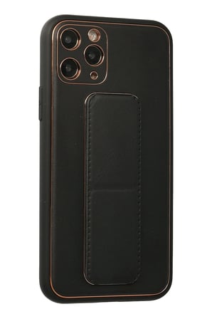 Uray store Apple iPhone 11 Pro Kılıf Coco Deri Standlı Kapak - Siyah