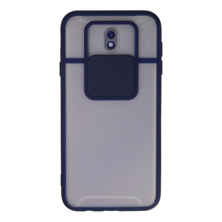 Samsung Galaxy J7 Pro / J730 Kılıf Palm Buzlu Kamera Sürgülü Silikon - Lacivert