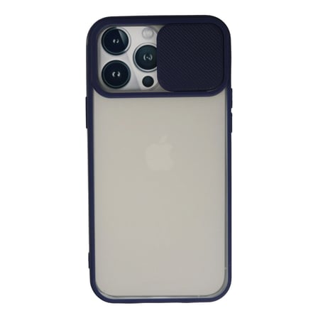 iPhone 13 Pro Max Kılıf Palm Buzlu Kamera Sürgülü Silikon - Lacivert