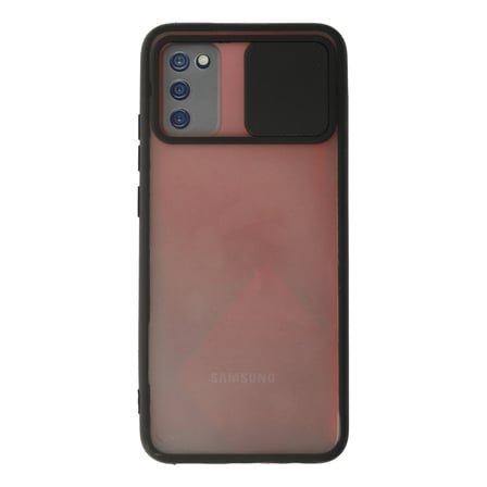 Samsung Galaxy A03s Kılıf Palm Buzlu Kamera Sürgülü Silikon - Siyah